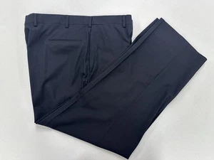 Brooks Brothers USA Men's Navy Blue 100% Wool Flat Front Dress Pants 40X28 - Picture 1 of 10