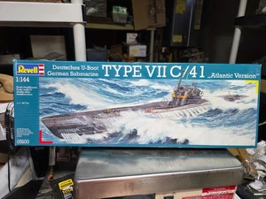 Revell 1/144 WWII German TYPE VII C-41 Atlantic U-Boat Submarine Model Kit - Picture 1 of 19