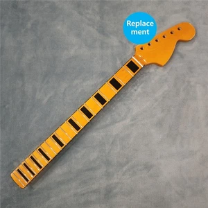 Big Head Maple Electric Guitar Neck Black Block Inlay 22 Frets Yellow Glossy - Picture 1 of 10