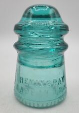 Aqua Blue Hemingray Glass Insulator No 9 Beaded Bottom