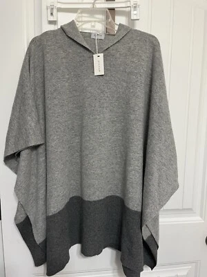 Jigsaw Poncho Wool Cashmere Blend One Size Fits All Grey/ Dark Grey NWT - Image 1 of 4