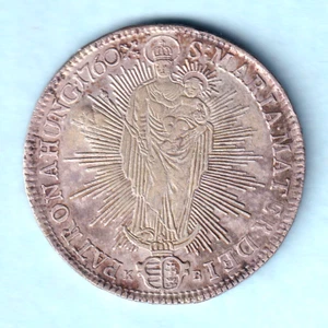 Hungary. 1760-KB 1 Thaler.. Maria Theresa.. VF/gVF - Countermark D in square - Imagen 1 de 2