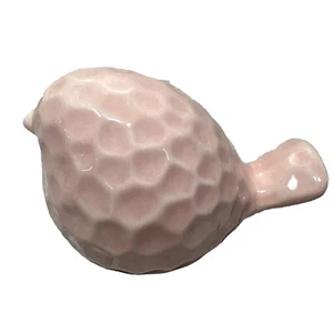 Textured Pink Ceramic Bird Figurine Cute Whimsical Accent Shelf Decor Modern - Picture 1 of 9