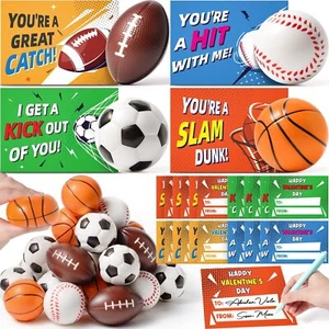 Valentines Day Gifts for Kids, 24 Pack Sports Stress Balls with Valentines Da... - Picture 1 of 7
