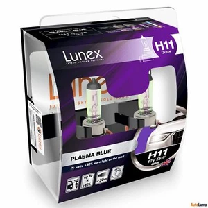 2x Lunex H11 PLASMA BLUE 4200K Ampoules Phare Halogene PGJ19-2 Hard Case - Picture 1 of 1