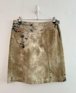 Guess Jeans Skirt Women' Denim Vintage Y2K Tie Dye Ink Mark Size S - Waist 31" - Picture 1 of 6