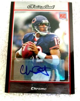 Chris Leak RC 2007 Bowman Chrome Hologram ROOKIE Autograph Auto RC!BEARS QB RC - Image 1 of 2