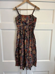 Vintage Albert Nipon Boutique Summer Ruffled Floral Linen  Dress Size Small EUC - Picture 1 of 3