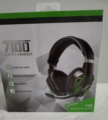 headset wired for Gaming connects to P4/switch/Xbox one X/S/PC, mute switch - Image 1 of 4