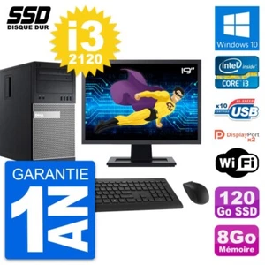 PC Tour Dell OptiPlex 9010 Ecran 19" i3-2120 RAM 8Go SSD 120Go Windows 10 Wifi - Photo 1/9