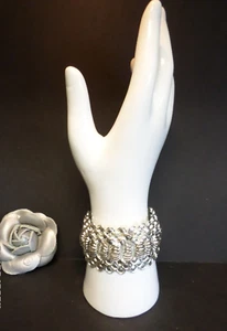 Vintage 1964-67 Sarah Coventry silberfarben filigran Mid Centry modernes Armband 7 Zoll - Bild 1 von 12