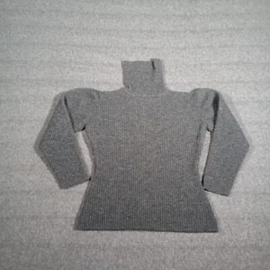 Vintage Ann Taylor Sweater Women Medium Gray Merino Wool Turtleneck Cozy 80S - Picture 1 of 9