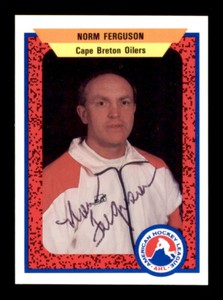 1991-92 Pro Cards -Norm Ferguson- On Card Autograph