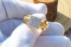 1.20Ct Round Simulated Diamond Men's Engagement Band Ring 14K Yellow Gold Plated