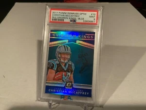 Christian McCaffrey 2017 Optic Rookie RC Gridiron Kings BLUE /150 #10 PSA 9 - Picture 1 of 2