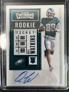 2020 PANINI CONTENDERS FOOTBALL QUEZ WATKINS ROOKIE TICKET AUTO - Picture 1 of 2