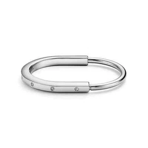 U-lock Bangle in 18kt White Gold with Full 0.31ct Round Pavé Lab Grown Diamonds - Picture 1 of 4