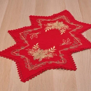 Craftways® Golden Poinsettia Table Runner Stamped Embroidery Kit - Picture 1 of 1