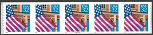 USA Briefmarke #2915A 32c. Flaggenstreifen mit 5 Platten #13311A postfrisch - Bild 1 von 1