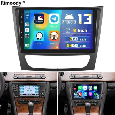 For Mercedes Benz W211 E CLS Android 13 Car Stereo Radio GPS Navi Carplay 2+64GB - Image 1 of 4
