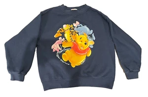 Disney Store Winnie the Pooh Tigger Eeyore Piglet Blue Sweater Youth M 7-8 - Picture 1 of 4