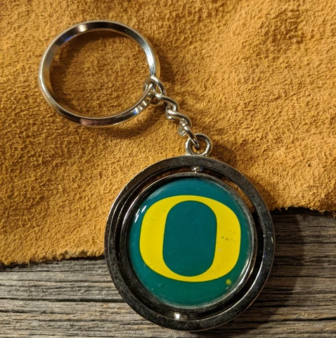 Oregon Ducks Spinner Key Fob Ring NEW Cover