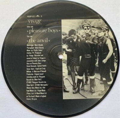 VISAGE-POLYDOR-PLEASURE BOYS-THE ANVIL-45RPM 7" PICTURE DISC 1982 UK IMPORT VG - Image 1 of 4