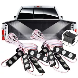 8pcs White LED Decorative Light Pods Pickup Truck Bed Lighting LED Rock Lights - Bild 1 von 8
