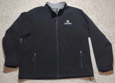 Chaqueta Guinness Soft Shell Para Hombre XL Charles River Cremallera Completa Forrada de Vellón Negra Foto 1 de 4
