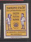 Suède années 1930 (?) Timbre d'affiche pour vêtements pour enfants. VFMH
