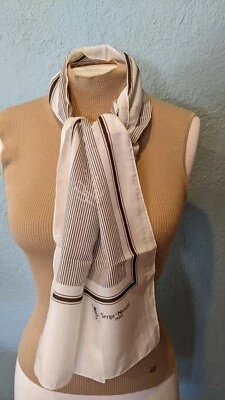 Unique 1970's Serge Nancel Paris Long Scarf Stripes & Tree Pattern  - Image 1 of 4