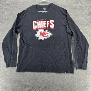 Kansas City Chiefs Shirt Mens XXL Long Sleeve Gray '47 NFL Football - Picture 1 of 7