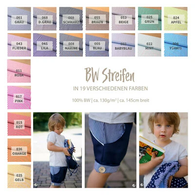 Baumwolle bedruckt Streifen Meterware - Baumwollstoff gestreift - Öko-Tex - 50cm - Bild 1 von 3