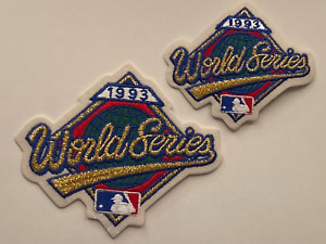 1993 MLB World Series Patches Set: 4 7/8" x 4 1/8", 3 5/8" x 3 1/16" Big & Small