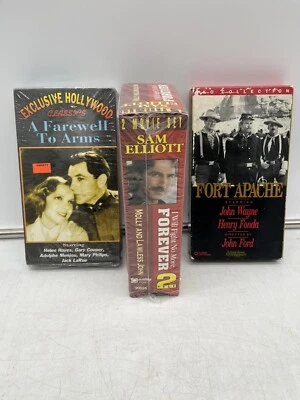 4 Western/War VHS Tapes FORT APACHE/Farewell To Arms & 2 Sam Elliott Movies Foto 1 de 4