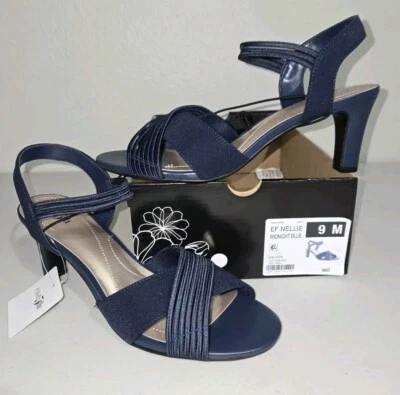 Nuevo Sin Caja East 5ta Talla 9M Azul Medianoche Correa al Tobillo Tacones Sandalias Zapatos Foto 1 de 4