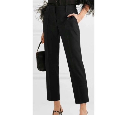 Pantaloni da donna Prada in lana nera nuovi con etichette