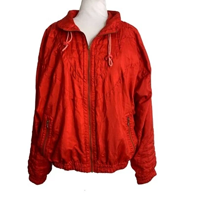 Vintage Tail Womens Windbreaker Size Medium Red Jacket Nylon Zip Front Flaw - Image 1 of 4