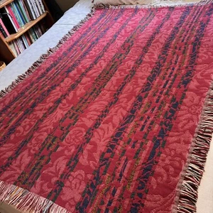 VTG Southwestern Floral Pattern Geometric Deep Colors Tapestry Blanket 46x66” - Picture 1 of 8