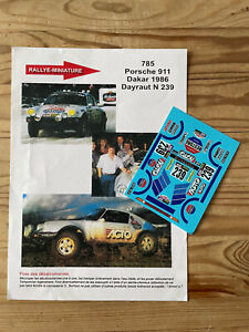 DECALS 1/43 PORSCHE 911 DAYRAUT RALLYE RAID DAKAR 1986 RALLY