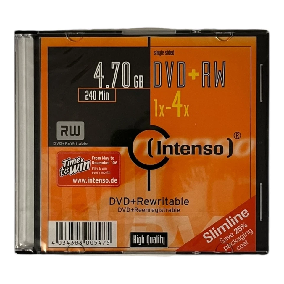 Intenso DVD + RW 4,7 GB 120 Min. DVD+RW Rohling 1 Stück Neu & OVP - Image 1 of 1