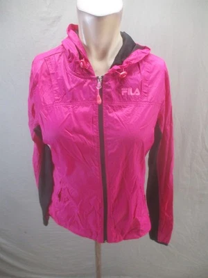 Rompevientos Fila Talla XS Mujer Rosa Con Capucha Cordón Dobladillo Cremallera Completa Ropa Activa 789 Foto 1 de 4