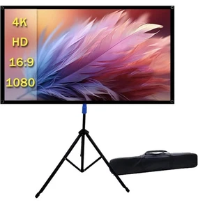 Pantalla Proyector con Soporte 70 Pulgadas Exterior 4K HD 1.5-Ganancia Resistente a Arrugas 160°  - Imagen 1 de 6