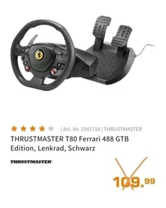 Thrustmaster T80 Ferrari 488 GTB Edition Volant Pedale PS4/PS5/PC Neuwertig - Bild 1 von 5