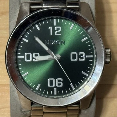 Nixon The Corporal Take Charge Green Dial Stainless Men's Analog Surf Watch RUNS - Image 1 of 4