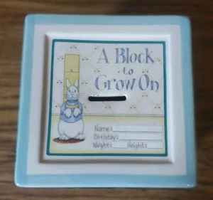 Ceramic Baby Milestone Bank - Picture 1 of 8