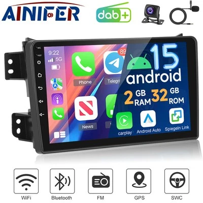 AINIFER DAB+ Android 15 Carplay Autoradio GPS NAVI Für Suzuki Splash Ritz Opel Agila B