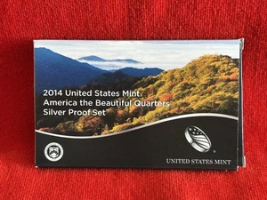 2014 America the Beautiful Quarter Silver Proof Set U.S. Mint COA - Foto 1 di 10