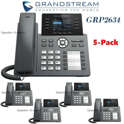 5 Pack Grandstream GRP2634 8-Line 4 SIP Office IP Phone PoE Bluetooth Gigabit - Image 1 of 4