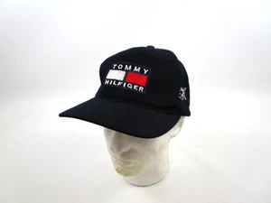 Gorra Tommy Hilfiger vintage años 90 mezcla de lana azul marino con cierre a presión bordada - Imagen 1 de 9